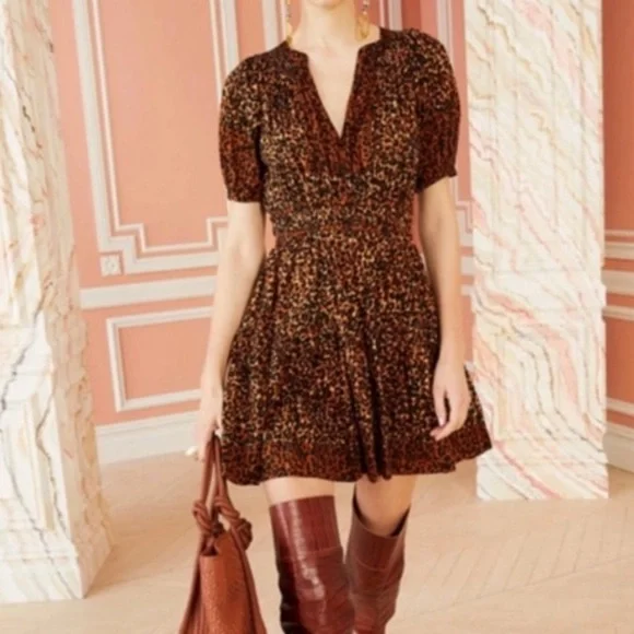 Ulla Johnson Mariana Puff Sleeve V-Neck Mini Dress Size 2 - Picture 2 of 16